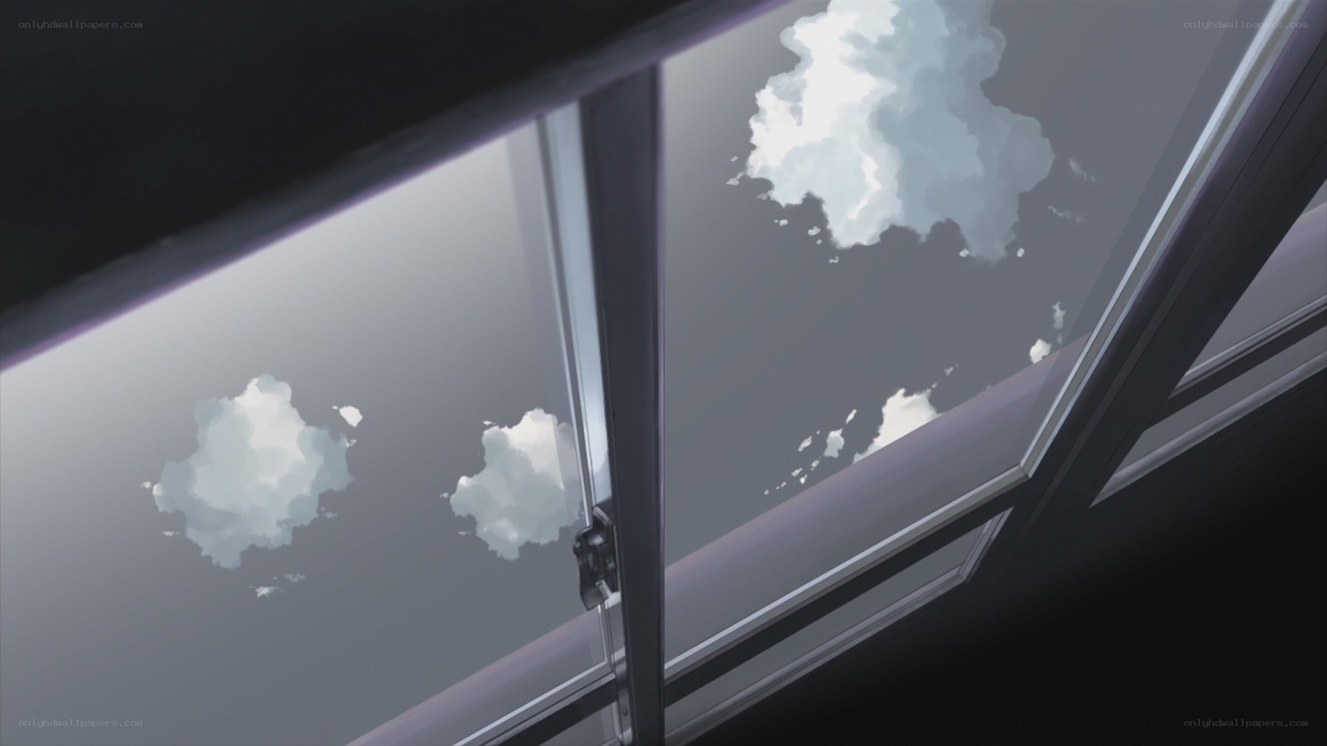 clouds through a window