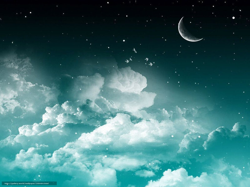 Clouds under Crescent Moon