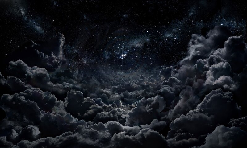 Clouds under Starry Sky — Black