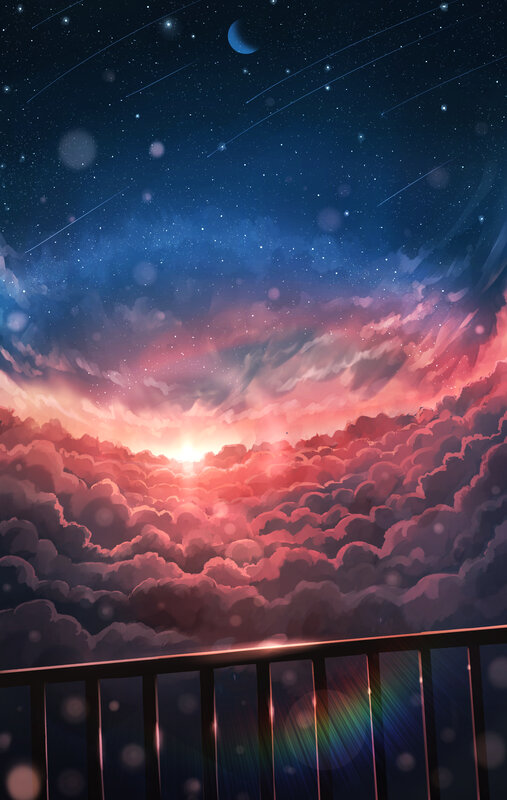 Clouds under Starry Sky — Blue