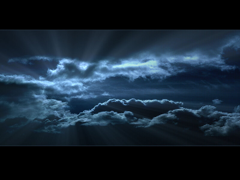 Clouds with Light Rays — Blue