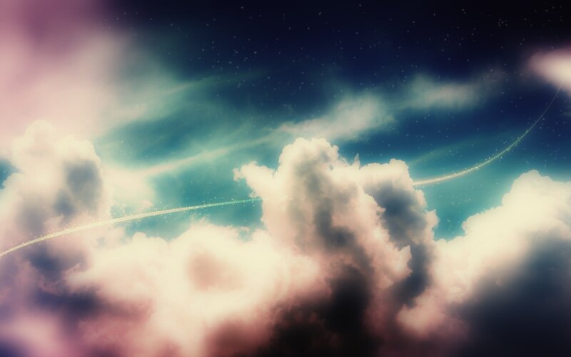 Clouds with Light Trails — Blue, Serene