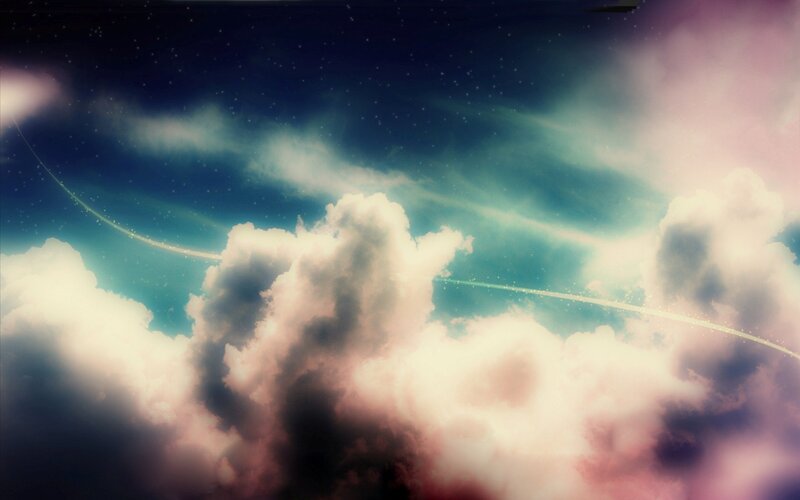 Clouds with Light Trails — Blue