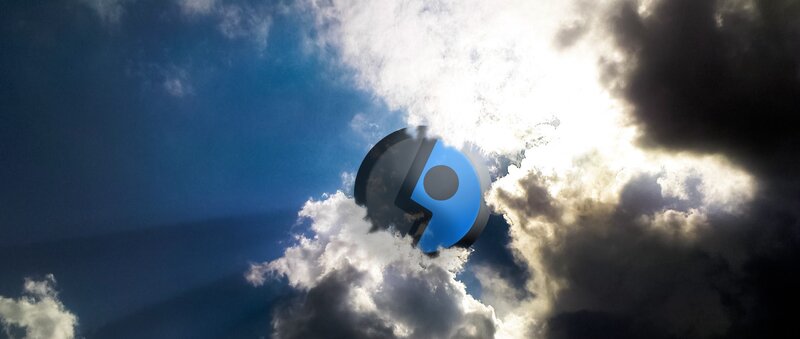 clouds with logo overlay