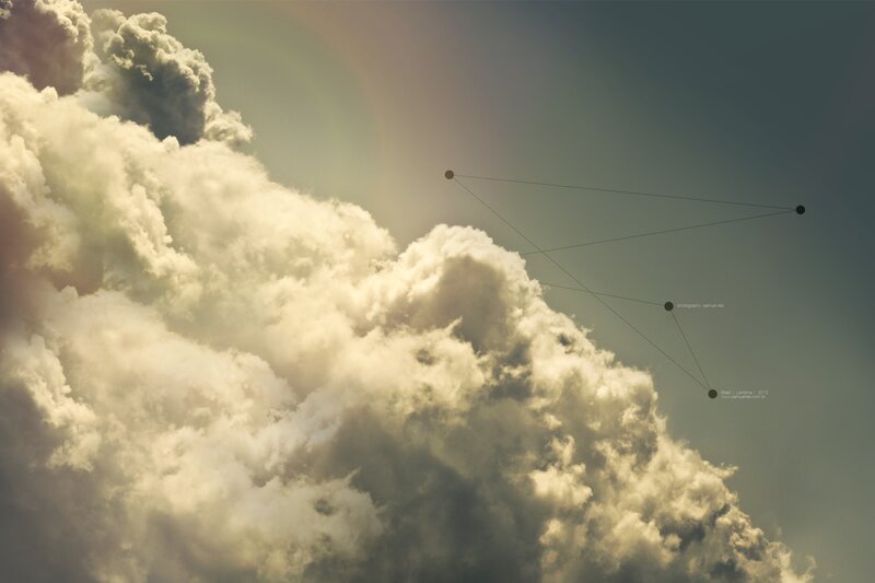 clouds with rainbow and watermark