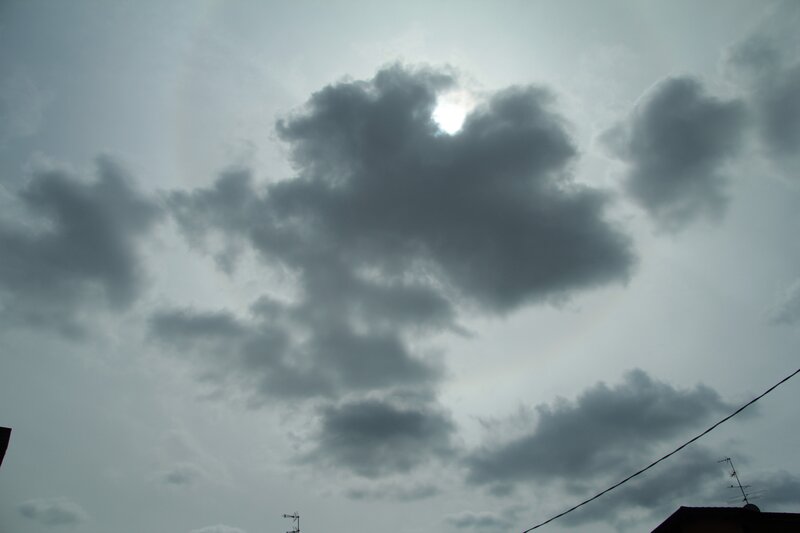 Clouds with Sun Behind — Gray, Overcast