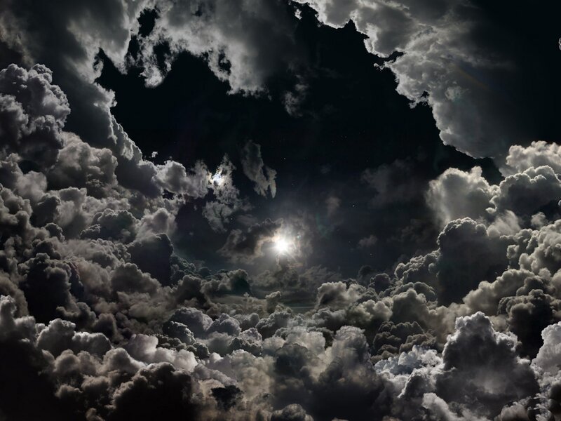 Clouds with Sun Behind — Gray