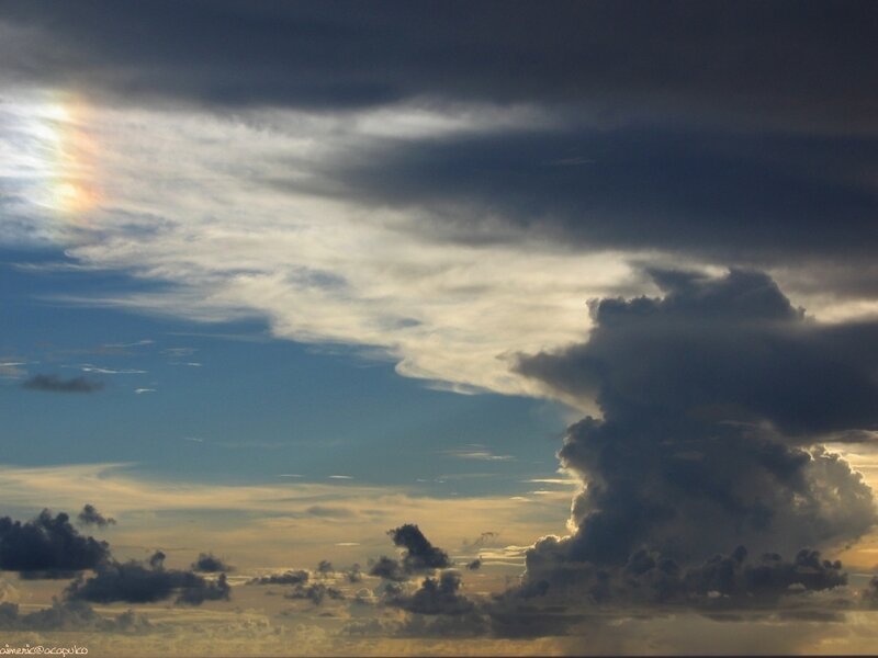 Clouds with sun halo