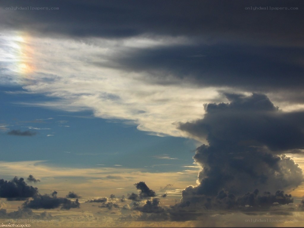 Clouds with sun halo