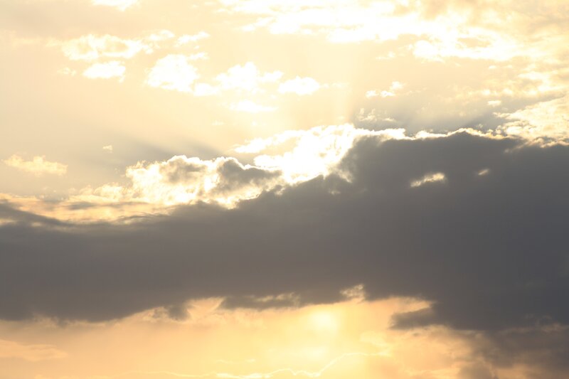 Clouds with Sun Rays — Yellow, Dramatic