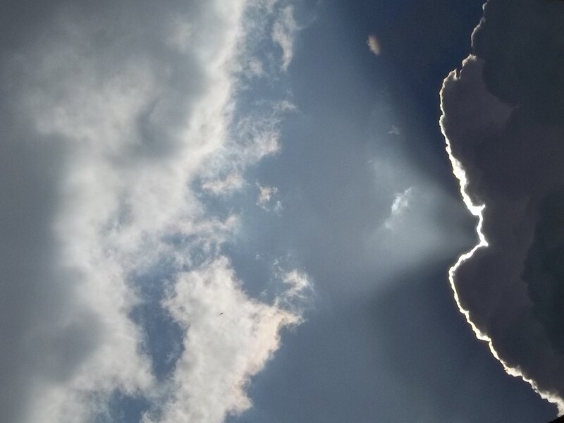 clouds with sunbeams
