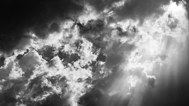 Clouds with Sunbeams — Black