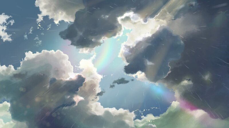 Clouds with Sunbeams — Blue, Dramatic, Afternoon, Digital Art