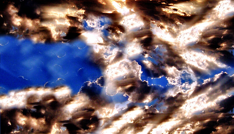Clouds with Sunbeams — Blue, Dramatic, Sunset, Photograph, Sky