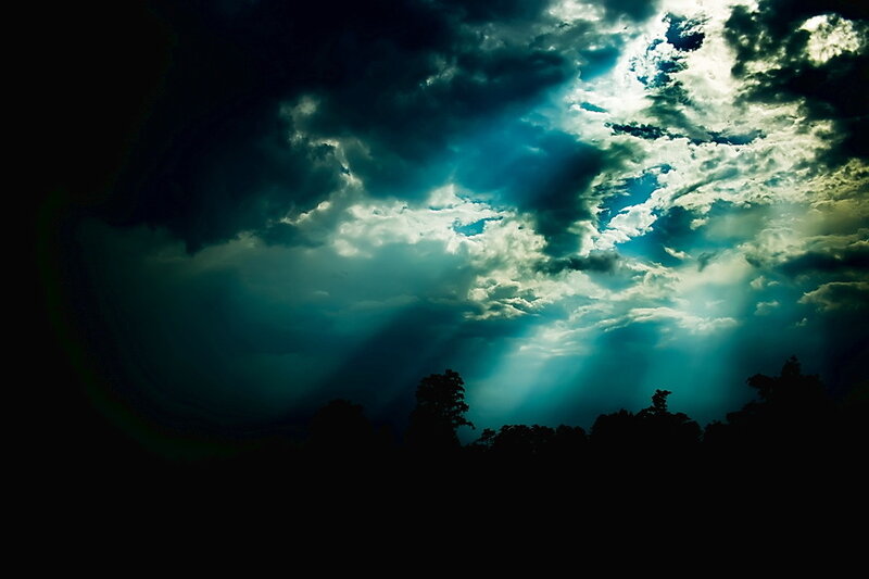 Clouds with Sunbeams — Blue