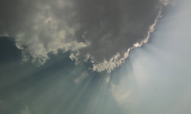 Clouds with Sunbeams — Gray, Dramatic