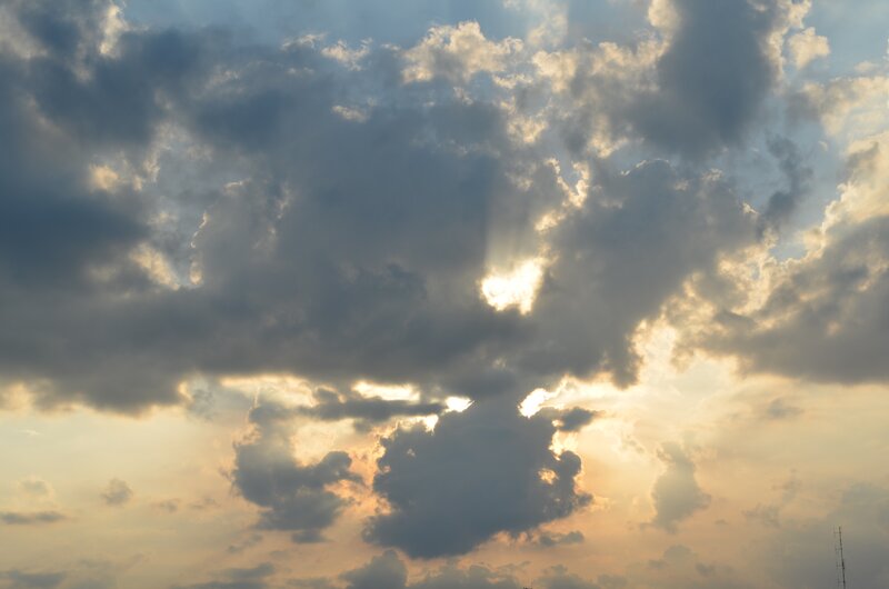 Clouds with Sunbeams — Gray