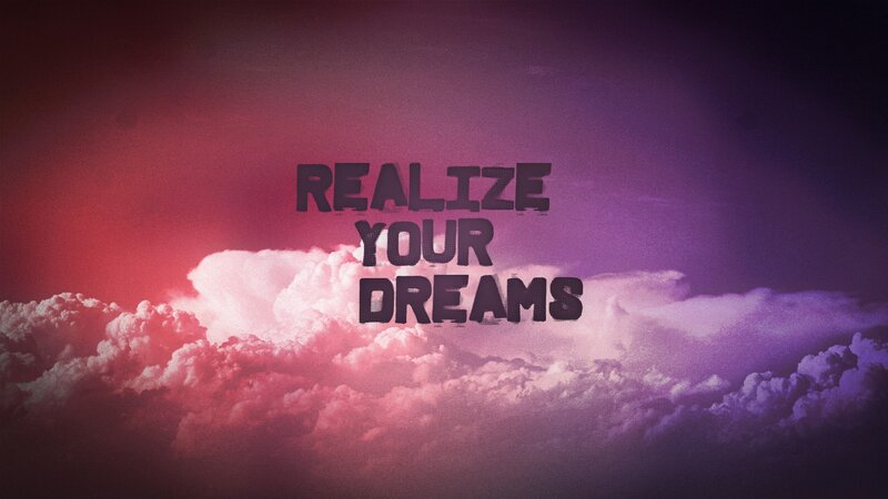 Clouds with Text Overlay — Purple