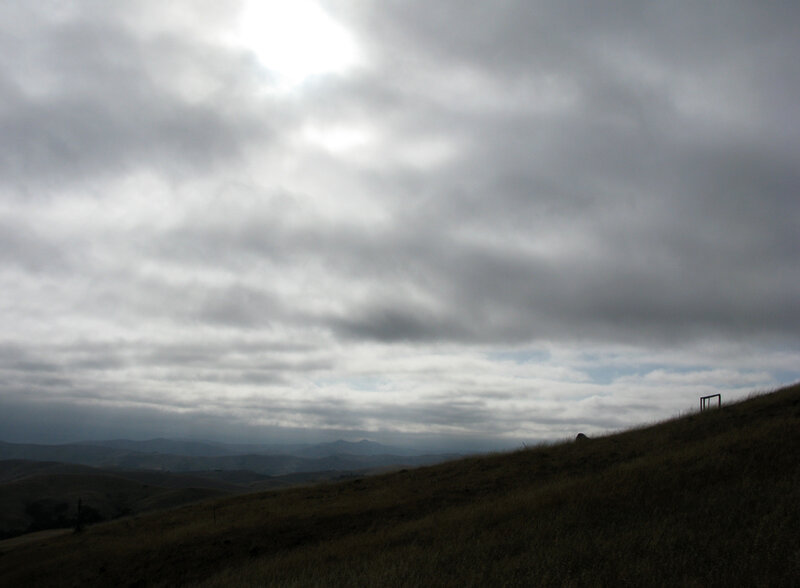 Cloudy hills landscape