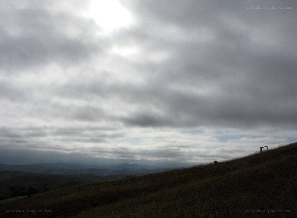 Cloudy hills landscape