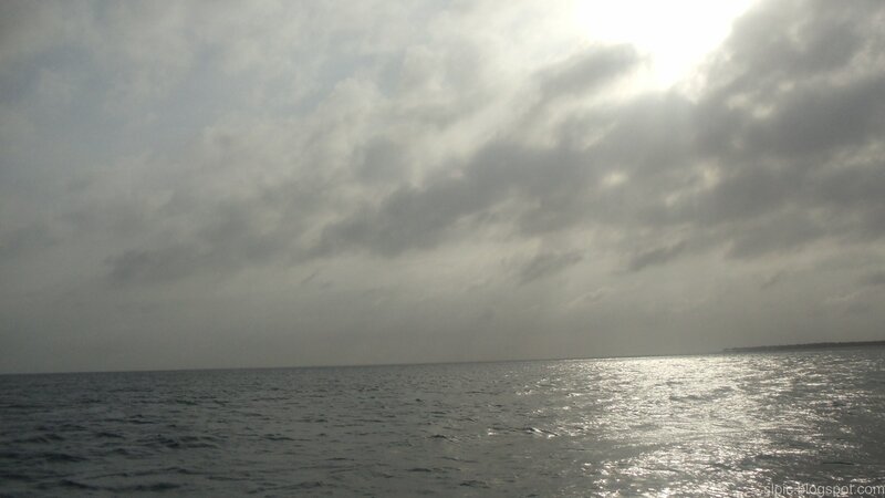 cloudy sea at sunset