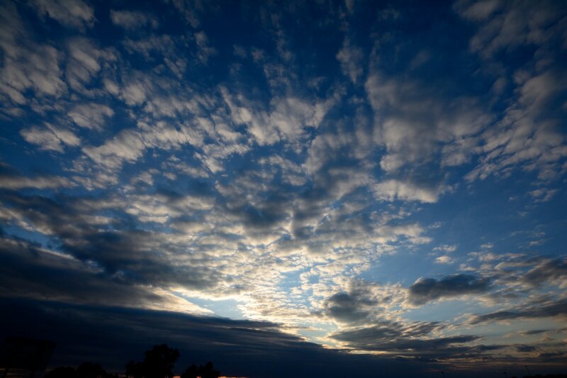 Cloudy Sky at Dusk — Blue, Dramatic, Sunset, Photograph, Clouds