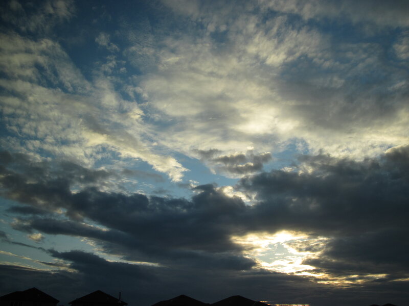 Cloudy Sky at Dusk — Blue, Dramatic, Sunset, Photograph