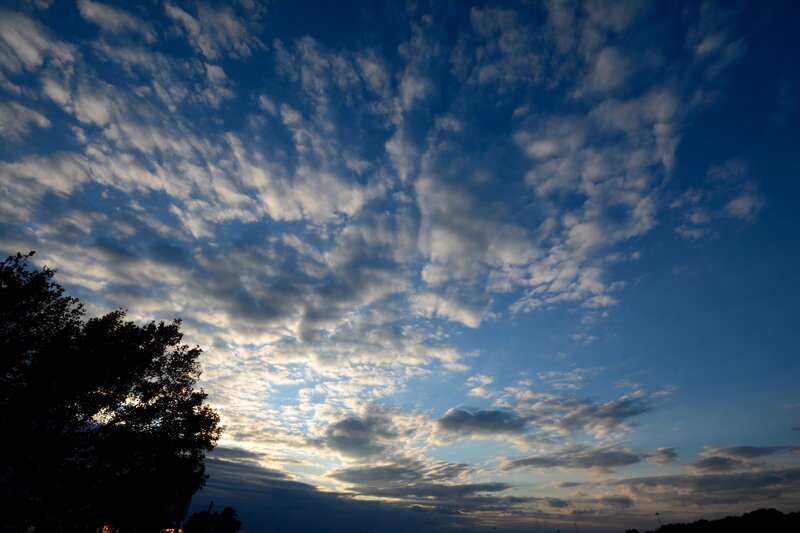 Cloudy Sky at Dusk — Blue, Serene