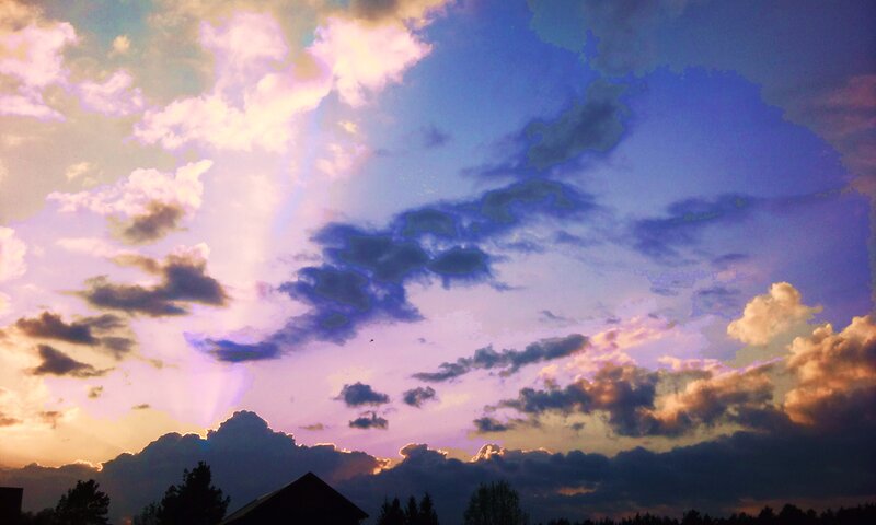 Cloudy Sky at Dusk — Purple