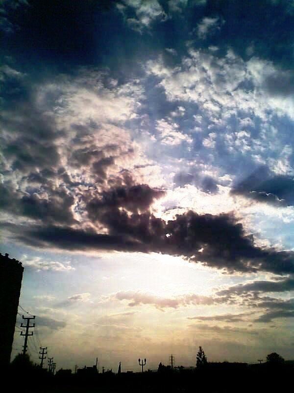 Cloudy Sky at Sunset — Blue, Dramatic