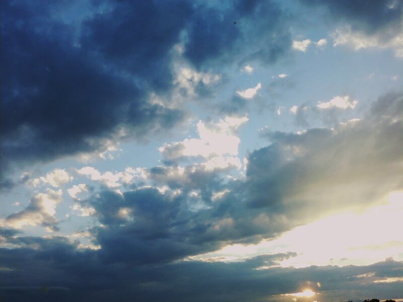 Cloudy Sky at Sunset — Blue