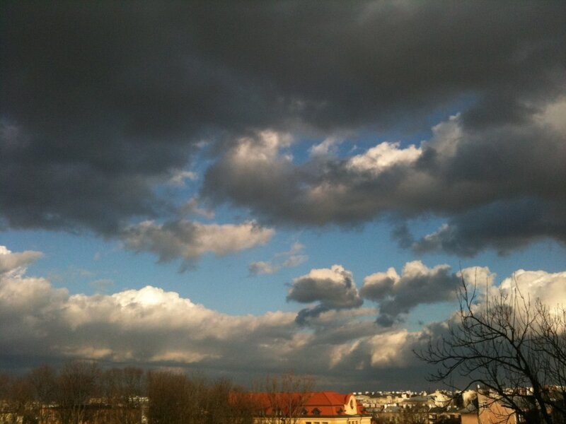 Cloudy sky over city