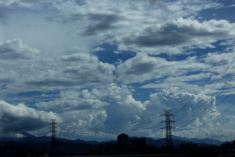 Cloudy sky over cityscape