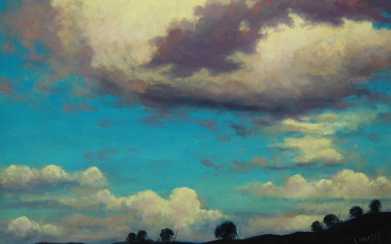 Cloudy Sky over Hills — Blue, Dramatic