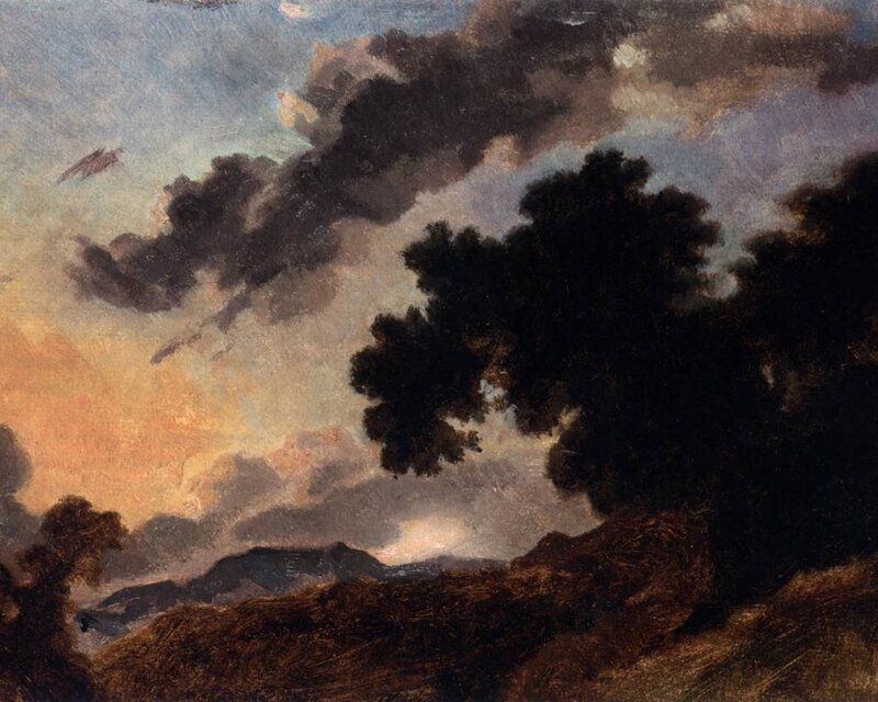 Cloudy Sky over Hills — Blue