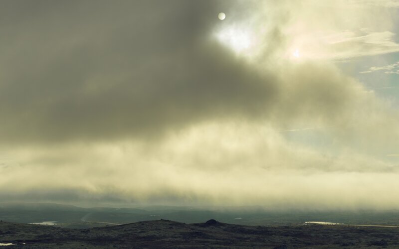 Cloudy Sky over Hills — Gray, Dramatic