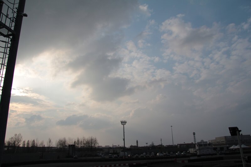 cloudy sky over industrial area