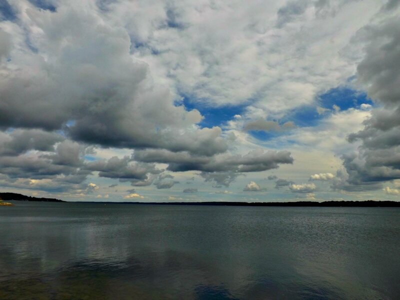 Cloudy Sky over Lake — Blue, Dramatic