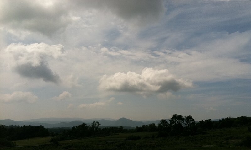 Cloudy Sky over Mountains — Gray