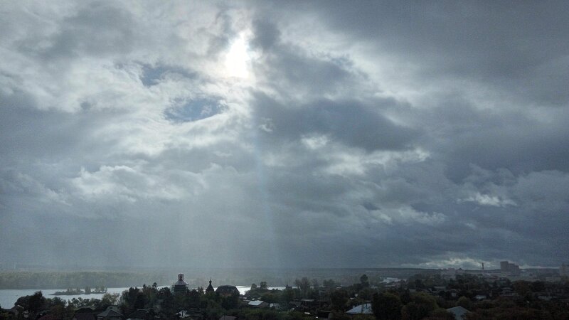 Cloudy Sky over Town