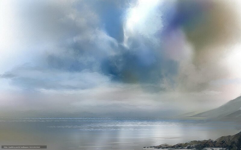 Cloudy Sky over Water — Blue, Dramatic