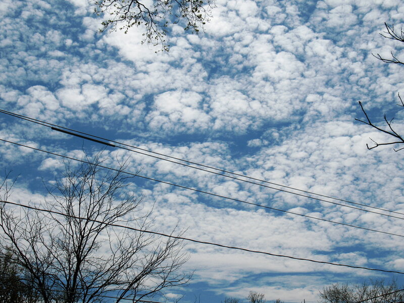 Cloudy Sky with Power Lines — Blue