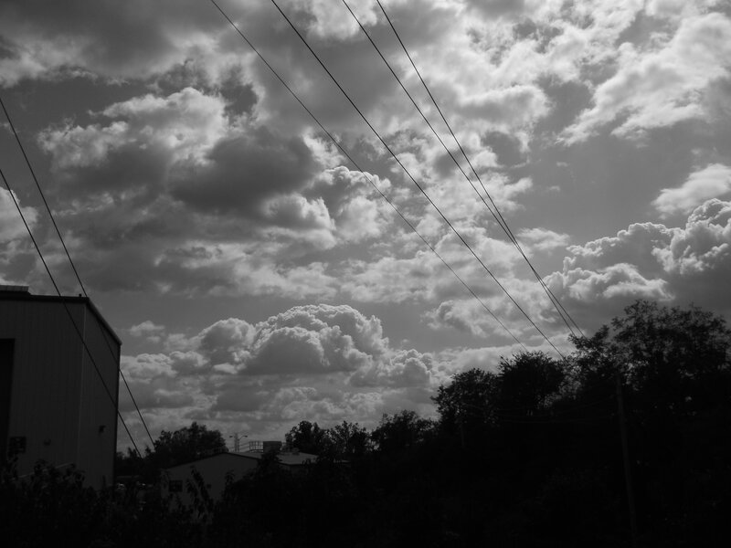 Cloudy Sky with Power Lines