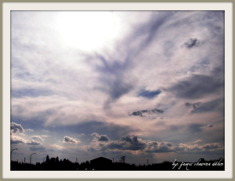Cloudy Sky with Silhouettes