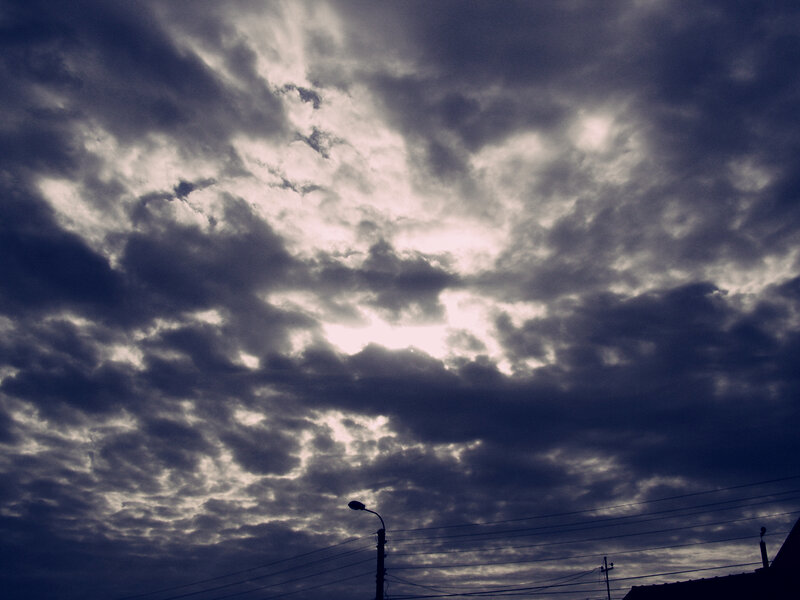 Cloudy Sky with Streetlight