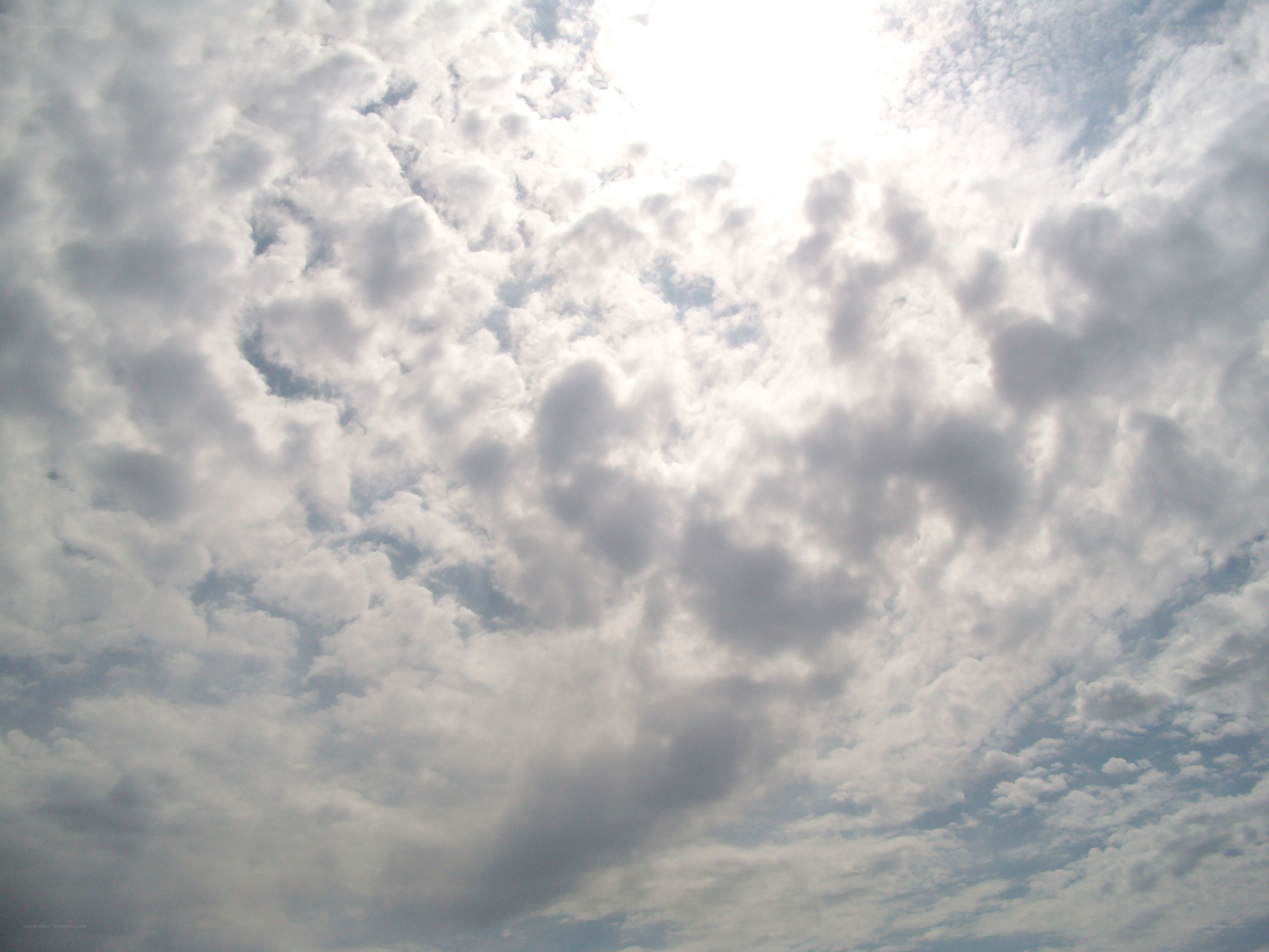 Cloudy sky with sun