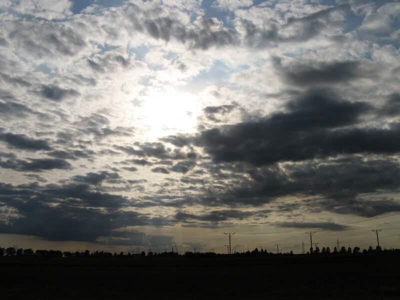 Cloudy Sky with Sun — Gray, Dramatic, Sunset