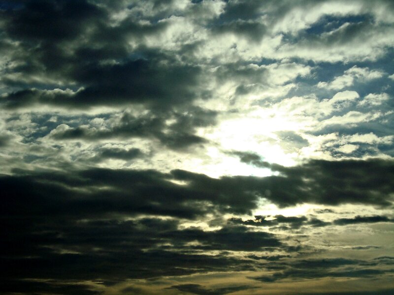 Cloudy Sky with Sun — Gray