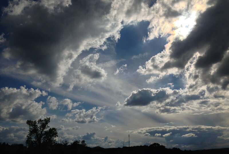 Cloudy Sky with Sunbeams