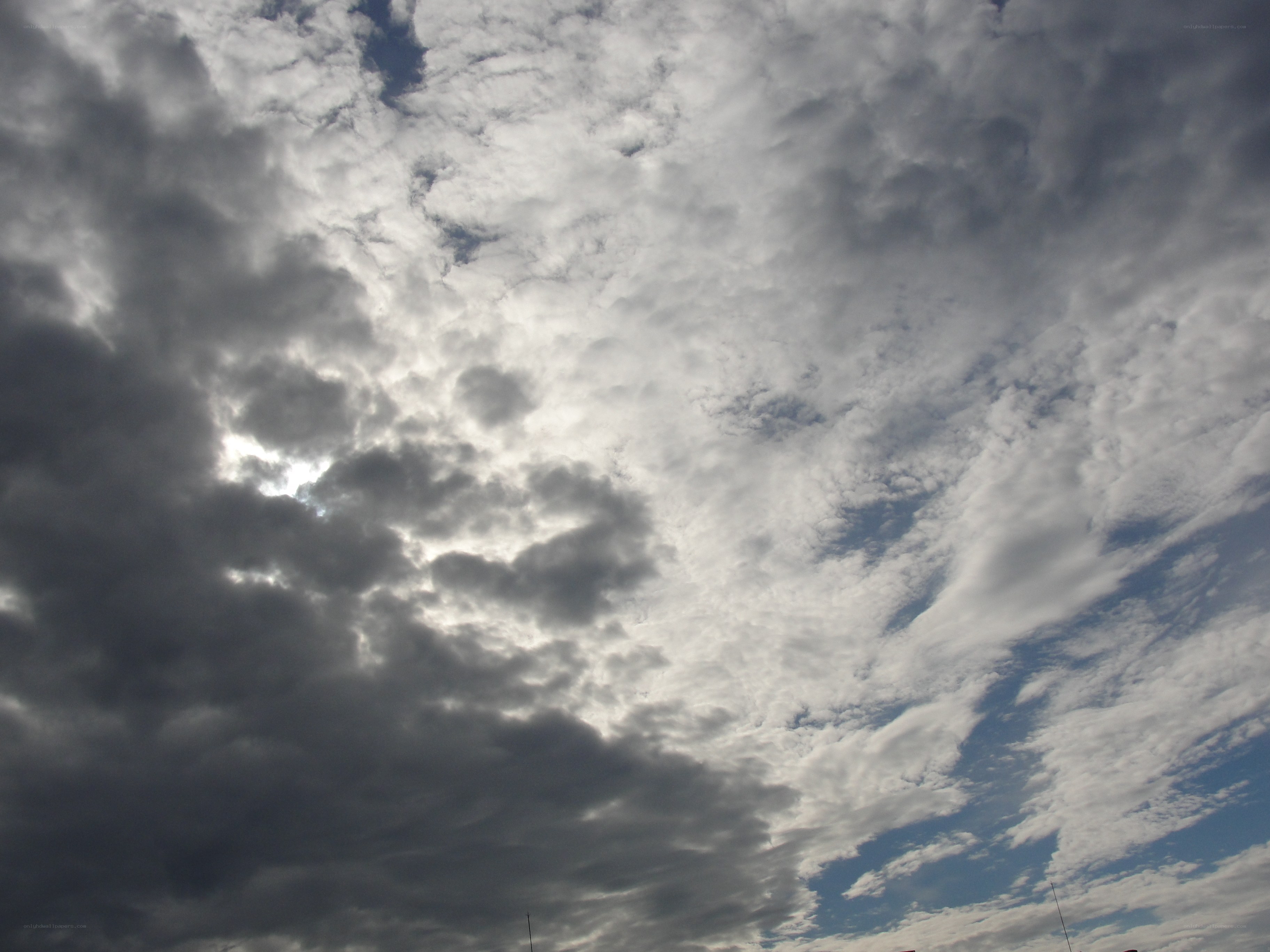 Cloudy sky with sunlight